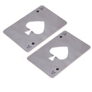 2 PCS Stainless Steel Bottle Beer Opener Poker Playing Card Spades Soda Bottle Cap Opener(White)