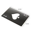 2 PCS Stainless Steel Bottle Beer Opener Poker Playing Card Spades Soda Bottle Cap Opener(White)