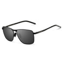 Vintage Square Sunglasses Male UV400 Polarized Lens Sun Glasses(Black)