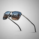 Vintage Square Sunglasses Male UV400 Polarized Lens Sun Glasses(Gray+Blue)
