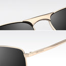 Vintage Square Sunglasses Male UV400 Polarized Lens Sun Glasses(Gray+Blue)
