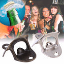 2 PCS Vintage Bottle Opener Wall Mounted Wine Beer Opener(Silver)