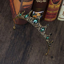 Vintage Small Baroque Green Crystal Tiaras Crowns for Women Girls Bride Wedding Hair Jewelry Accessories as show
