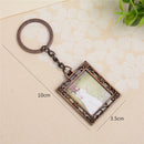 2 PCS Creative Metal Vintage Photo Frame(Heart Keychain)