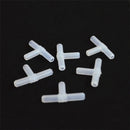 10 PCS 4mm T Shape 3-Way Plastic Fish Tank Acuarios Aquarium Air Pump Line Tubing Joints Connectors(White)