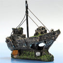 Pirate Ship Rotten Boat Small Net Boat Aquarium Landscaping Fish Tank Glass Cylinder Scene