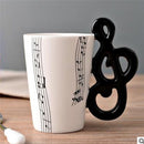Guitar Ceramic Cup Personality Music Note Milk Juice Lemon Mug Coffee Tea Cup Home Office Drinkware Unique Gift(Note Five Line)