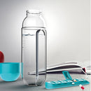 600ML Plastic Water Bottle with Daily Pill Box Organizer Drinking Bottles(Rose Red)