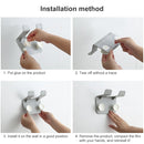 Bathroom Hair Dryer Rack Wall-mounted Hair Dryer Simple Rack(Light Grey)
