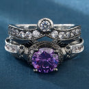 2 PCS Skull Ring Punk Style Fashion Jewelry, Ring Size:7(White)
