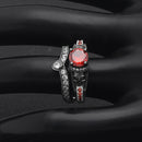 2 PCS Skull Ring Punk Style Fashion Jewelry, Ring Size:7(White)