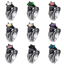 2 PCS Skull Ring Punk Style Fashion Jewelry, Ring Size:7(White)