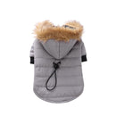 Pet Dog Coat Winter Warm Small Dog Clothes For Chihuahua Soft Fur Hood Puppy Jacket Clothing for Chihuahua Small Large Dogs, Size:S(Grey)