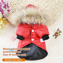 Pet Dog Coat Winter Warm Small Dog Clothes For Chihuahua Soft Fur Hood Puppy Jacket Clothing for Chihuahua Small Large Dogs, Size:XL(Red)