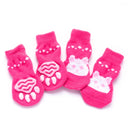 2 Pairs Cute Puppy Dogs Pet Knitted Anti-slip Socks, Size:S (Pink Rabbit)
