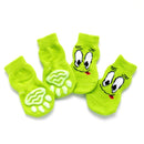 2 Pairs Cute Puppy Dogs Pet Knitted Anti-slip Socks, Size:M (Green Eyes)