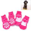 2 Pairs Cute Puppy Dogs Pet Knitted Anti-slip Socks, Size:L (Pink Rabbit)