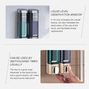 Bosharon Shampoo Shower Gel Box Household Hand Sanitizer Box Bathroom Wall-mounted Punch-free Double-head Soap Dispenser, Style:Double Grid(Silver Gray)