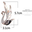 Women Fashion Swan Crystal Insert Drill Brooches(Purple)