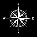10 PCS Art Design Vinyl NSWE Compass Car Stickers Decals, Black + White