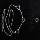 Vintage Heart Waist Chain Sexy Rhinestone Belts, Length: 120cm