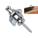 Metal Universal Guitar Strap Buckle Strap Nail Anti-off Guitar Tail Nail(Silver)