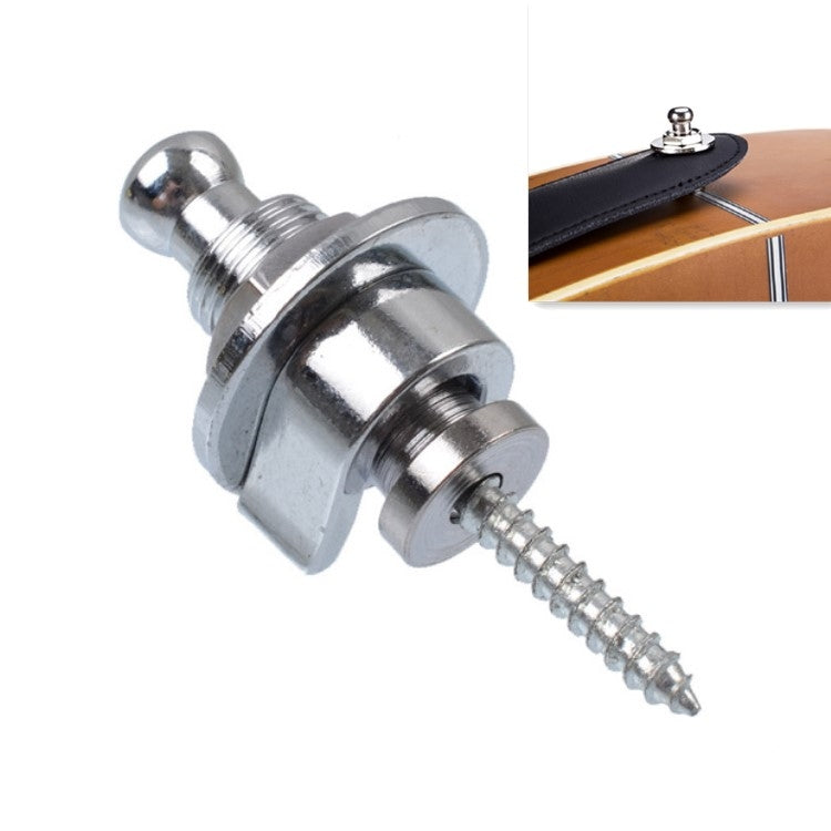 Metal Universal Guitar Strap Buckle Strap Nail Anti-off Guitar Tail Nail(Silver)