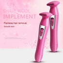 2 in 1 Lady Shaving Hair Removal Device Electric Mini Shaving Nose Hair Remover(Black)