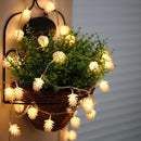 20 LEDs Solar Powered Pine Cone Outdoor Energy Saving Holiday Wedding Decoration String Light Garden Landscape Lamp(Warm White)