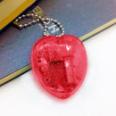 YKL-23 Mini Acrylic Heart-Shaped Music Box Key Chain(Red)