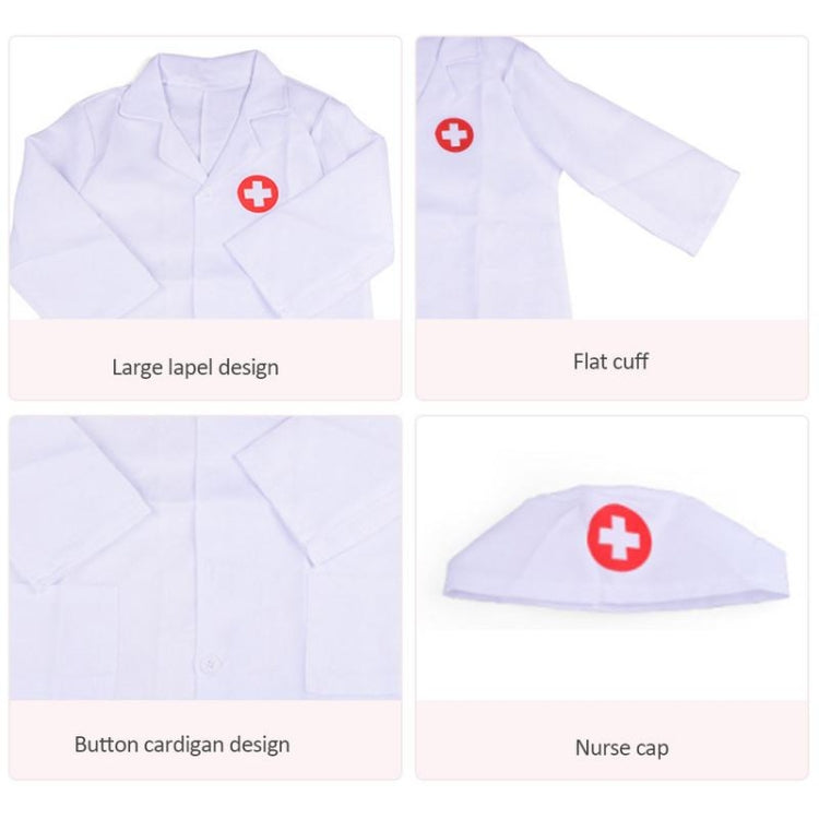 Small Nurses Serve Doctors Cosplay Experience Clothing with Children Toys and Gifts(White)