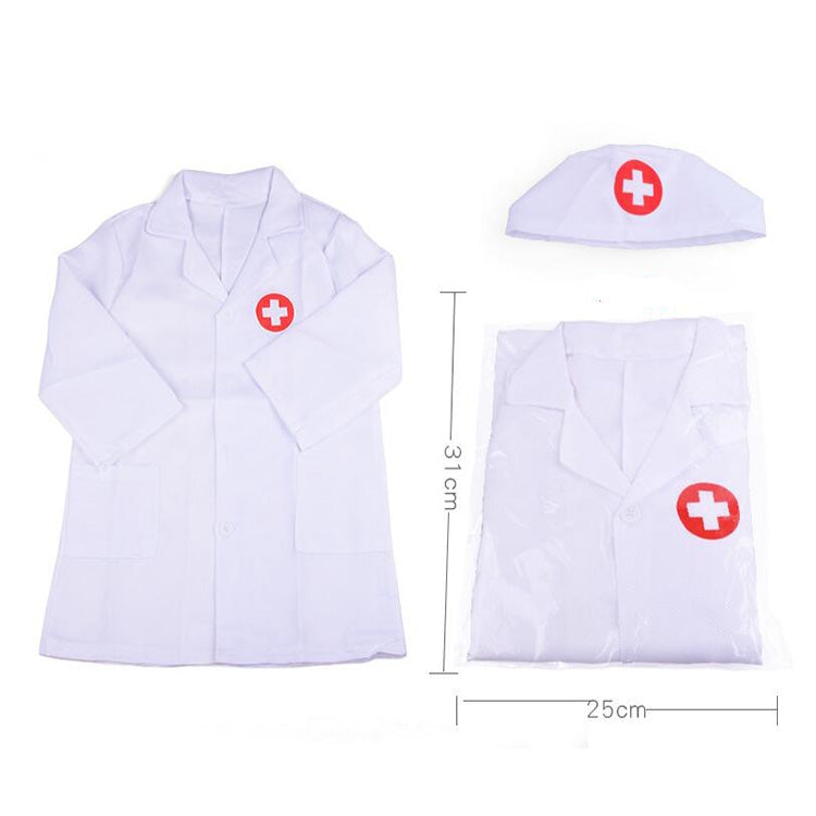 Small Nurses Serve Doctors Cosplay Experience Clothing with Children Toys and Gifts(White)