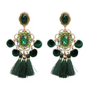 Drop Hairball Earring Handmade Tassel Big Earring Fringed earrings(Pink)