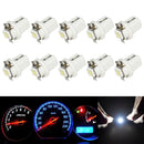 10 PCS T8.5 5050 Led 1 SMD Car Gauge Dash Bulb Dashboard Instrument Light Wedge Interior Lamp(White)