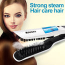 Professional Steam Hair Straightener Comb Brush Digital Control Ceramic Hair Iron Electric Hair Straightening Brush Styling Tool