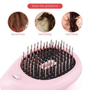Portable Electric Hair Ionic Brush Hair Straightener Brush Negative Ion Comb Anti-static Massage Mini Straight Hair comb(Pink)