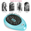Portable Electric Hair Ionic Brush Hair Straightener Brush Negative Ion Comb Anti-static Massage Mini Straight Hair comb(Green)