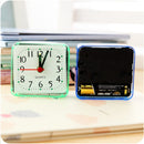 Square Alarm Clock Transparent Case Compact Digital Mini Bedroom Bedside Office Electronic Clock(White)