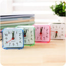 Square Alarm Clock Transparent Case Compact Digital Mini Bedroom Bedside Office Electronic Clock(White)