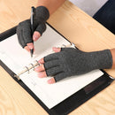 Hemp Gray Dispensing A Pair Sports Breathable Health Care Half Finger Gloves Rehabilitation Training Arthritis Pressure Gloves, Size:S