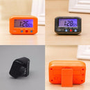 Portable Pocket Sized Digital Electronic Travel Alarm Clock Automotive Electronic Luminous Stopwatch LCD Clock(White)