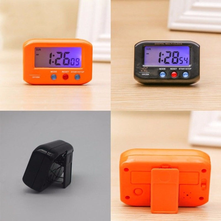 Portable Pocket Sized Digital Electronic Travel Alarm Clock Automotive Electronic Luminous Stopwatch LCD Clock(White)