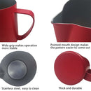 Milk Jug 0.3-0.6L Stainless Steel Frothing Pitcher Pull Flower Cup Coffee Milk Frother Latte Art Milk Foam Tool Coffeware, Capacity:350ml(black)