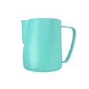 Milk Jug 0.3-0.6L Stainless Steel Frothing Pitcher Pull Flower Cup Coffee Milk Frother Latte Art Milk Foam Tool Coffeware, Capacity:350ml(green)