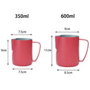 Milk Jug 0.3-0.6L Stainless Steel Frothing Pitcher Pull Flower Cup Coffee Milk Frother Latte Art Milk Foam Tool Coffeware, Capacity:350ml(green)