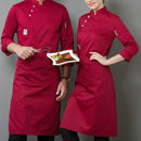Men and Women Hotel Canteen Cake Baker Kitchen Long Sleeve Work Clothes, Size:L(Red)