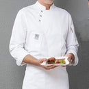 Men and Women Hotel Canteen Cake Baker Kitchen Long Sleeve Work Clothes, Size:L(White)