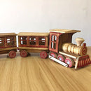 Wooden Three Section Locomotive Office Creative Home Decoration Simulation Toy, Style:Wooden Three Section Train