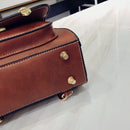 Vintage PU Leather Women Backpack Simple Preppy Style Backpack(Green)