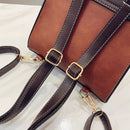 Vintage PU Leather Women Backpack Simple Preppy Style Backpack(Green)